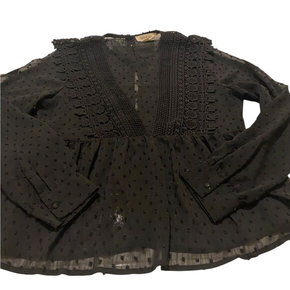 Y2K Sheer Lace Empire Waist Top Size Small Victorian Whimsigoth Fairy Croquette - Picture 4 of 13